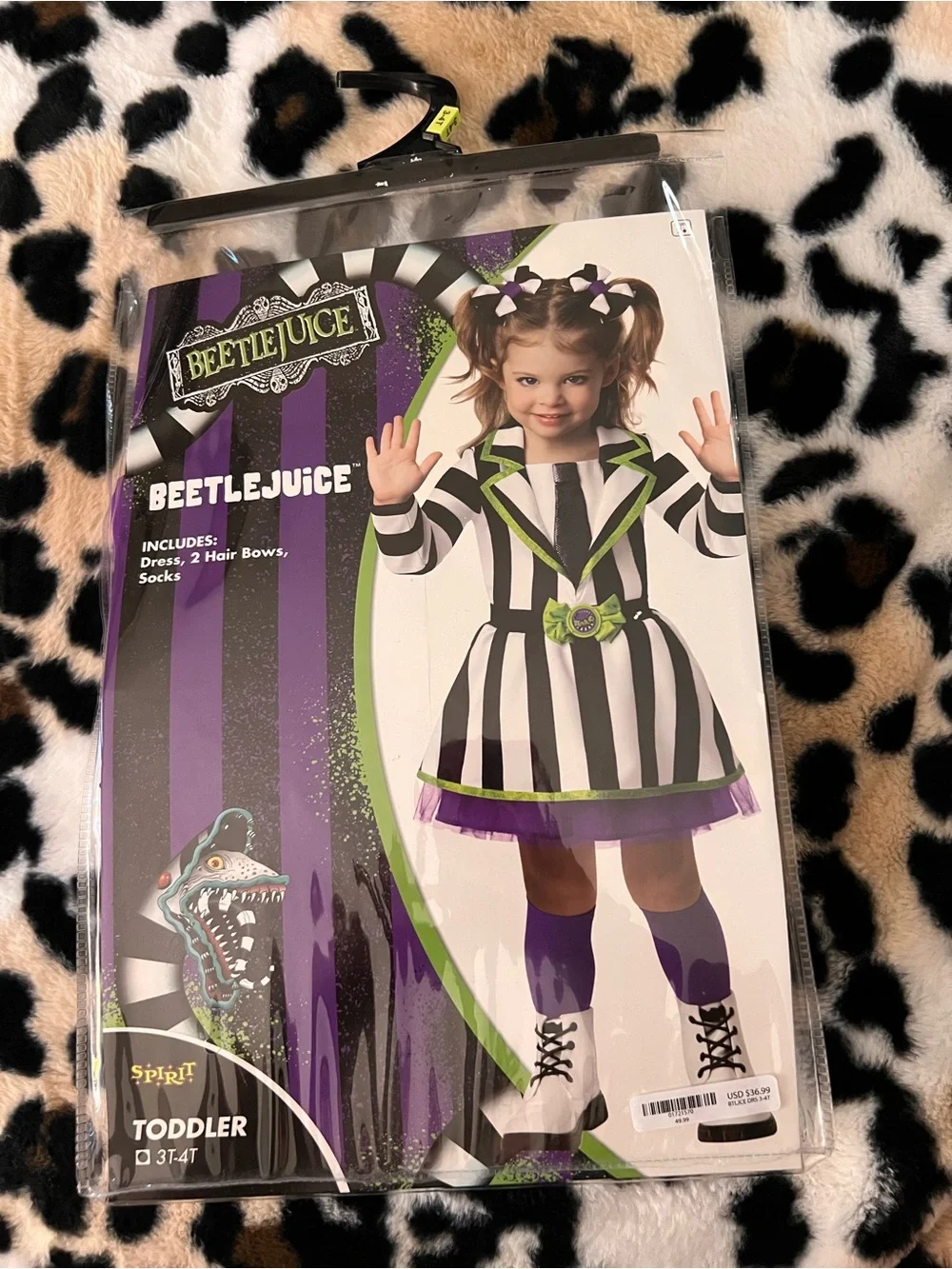 Toddler Costume Dress with Black, White & Purple Accents